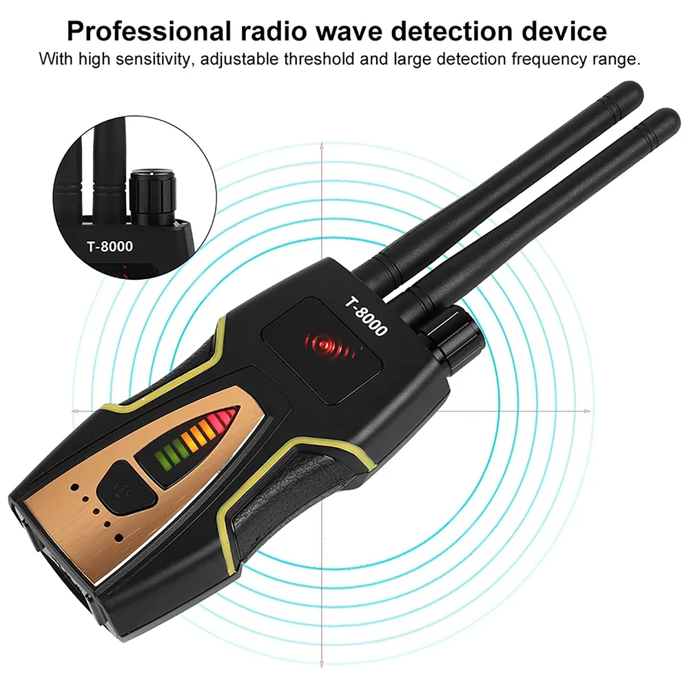 Dual Antenna RF Signal Camera Detector T-8000 Anti-Spy Bug & GPS ...
